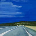 <i>Art materials run le Mandelieu from Vallauris</i> 2020. Oil on board framed in oak. 33.5x 43 cm