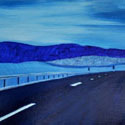 <i>Road #2 (Spain)</i> 2019, oil on board, 42.5 x 62.5