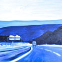 <i>Road #6 (Spain)</i> 2019, oil on board, 42.5 x 62.5