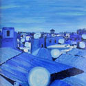 <i>Satellite of Love Marrakech</i> 2018, oil on board, 65 x 45