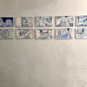 Ceramic hand painted tiles 1-10,Vallauris, 2020. Each tile 16.5 x 29 cm
