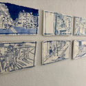 Ceramic hand painted tiles 1-10,Vallauris, 2020. Each tile 16.5 x 29 cm