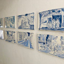 Ceramic hand painted tiles 1-10,Vallauris, 2020. Each tile 16.5 x 29 cm
