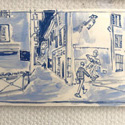 AIR Vallauris and <i>Caf du Coin Place Lisnard</i> 2020. Ceramic . 16.5 x 29 cm