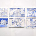 Ceramic hand painted tiles 1-10,Vallauris, 2020. Each tile 16.5 x 29 cm