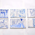 Ceramic hand painted tiles 1-10,Vallauris, 2020. Each tile 16.5 x 29 cm
