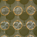 <i>Clouding</i>, detail, 1999. Linden Contemporary Art Space. embroidery looms, fishing tackle, crystal beads, printed chiffon