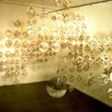 <i>Clouding</i>. CCP. embroidery looms, fishing tackle, crystal beads, printed chiffon