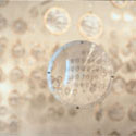 <i>Daydream, Clusters 1-10</i>, 1999. CCP, embroidery looms, printed chiffon, fishing tackle, magnifying glass. Dimensions variable