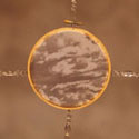 <i>Clouding</i>, detail, 1999. Linden Contemporary Art Space. embroidery looms, fishing tackle, crystal beads, printed chiffon