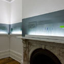<i>Storyboard #96, 2008</i>. Linden Centre for Contemporary Arts. Etched glass, vinyl, timber, flouro lighting