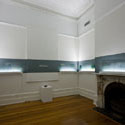 <i>Storyboard #96, 2008</i>. Linden Centre for Contemporary Arts. Etched glass, vinyl, timber, flouro lighting