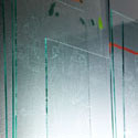 <i>Storyboard #96, 2008</i>. Linden Centre for Contemporary Arts. Etched glass, vinyl, timber, flouro lighting