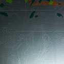 <i>Storyboard #96, 2008</i>. Linden Centre for Contemporary Arts. Etched glass, vinyl, timber, flouro lighting