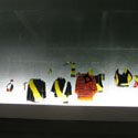 <i>Brunton Avenue (Dreamtime Match)<i>, 2007-2009. Etched glass, vinyl, timber, flouro lights