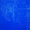 <i>Snapshot, Carnisseria, Mercat del Ninot, Eixample</i> 2006 detail. Red Gallery. Etched glass, aluminium, 30x 30 x 8cm