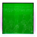 <i>Snapshot, 17 Points<.i>, 2006. Red Gallery. Etched glass, aluminium, 50x 50 x 8cm