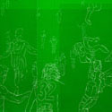 <i>Snapshot, 17 Points</i>, 2006 detail. Red Gallery. Etched glass, aluminium, 50x 50 x 8cm