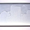 <i>Salle 13, Denon, Le Louvre</i>, 2001. Cit Internationale des Arts and Mass Gallery. Etched glass, timber, 30 x 50 x 5cm