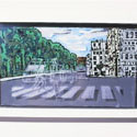 <i>Passage Clout</i>, 2001. Cit Internationale des Arts and Mass Gallery. Etched glass, enamel paint, timber, 30 x 50 x 5cm 