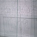<i>Souvenir, La Patinoire de l'Htel de Ville/<i>, 2002, detail. Mass Gallery. Etched glass, aluminium
