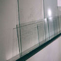 <i>Souvenir, La Dfense</i>, 2002, detail. Mass Gallery. Etched glass, aluminium