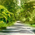 Dappled Road South Gippsland 2019, Oil on board, 48 x 60cm