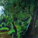 <i>Merri Creek Autumn</i>  2020. Oil on board framed in raw oak. 62.5 x 90.5 cm
