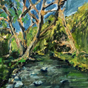 <i>Merri Creek near Ross Street</i> 2020. Oil on board. 23 x 28 cm