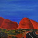 <i>Road to Many Heads #1</i>, 2015. oil on masonite board, 47cm h x 61cm w