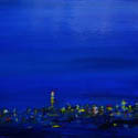 <i>Night Sky Over Bolte Bridge/<i> 2016. oil on masonite board, 47 cm h x 61cm w