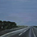 <i>Road at dusk</i> 2016. oil on masonite board, 47 cm h x 61cm w