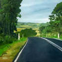 Road between Fish Creek and Foster, Oil on Board, 48 x 61, 2019 