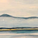 The Prom in Clouds from Shallow Inlet, Oil on Board, 19.5 x 61, 2019 