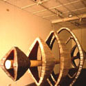 <i>Enclosure</i>,1994-95 wide. First Draft, plastic, parafin, perspex, lead, velvet, steel cable