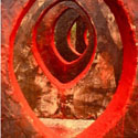 <i>Vessel</i> 1994. Cement, coloured pigment, steel